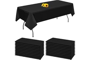 YMHPRIDE 20 Packs Disposable Tablecloths Black Plastic Rectangle Table Cloth 54"x 108"Premium Table Covers for 6 to 8 Ft Tables Indoor or Outdoor Parties Birthdays Weddings Picnics Decorate