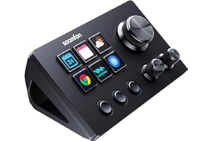 SOOMFON Stream Controller SE Deck with 6 Macro Keys and Dashboard, Customizable LCD Buttons Support Trigger Actions in OBS, Twitch, YouTube for Content Creators Streaming, Compatible with PC and Mac