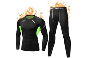 Terecey Intimo Termico Uomo Invernale Traspirante,Biancheria Termica Set Uomo Asciugatura Rapida,Completo Intimo Termico Uomo Felpata,Intimo Termica Compressione Uomo,per Sci Corsa S-XXL