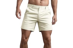 HOTIAN Short chino pour homme - Short d'été - Respirant - 15,6 cm - Couture intérieure plate et extensible