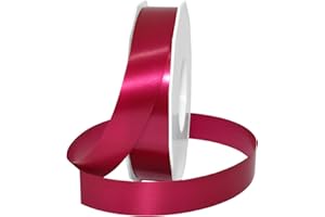 PRÄSENT C.E. PATTBERG Nastro colore bordeaux, rotolo nastro regalo, lungh. 91 m, largh. 25 mm, per decorare, abbellire pacchetti di Natale e pacchi regalo in ogni occasione