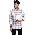 Majestic Man Slim Fit Cotton Casual Check Shirt for Men
