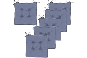 RACE LEAF Garden Chair Cushions,Chair Pads,Seat Pads for Dining Chairs,Cover Indoor Outdoor Seat Pad Cushions,for Your Living Room, Patio,Car,And More (square Pack of 6, light grey)