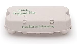 eivolution ComPac 10er Eierkarton | 25 Stück | Eierschachtel mit Aufdruck "Frische Freiland-Eier" für Hühnereier in den Größen S, M & L | Grau