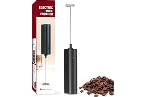 ‎COKUNST COKUNST Hand Milchaufschäumer für Latte Macchiato, Cappuccino und Kakao, Elektrisch Milk Frother, Batteriebetrieben, ideal für unterwegs, Schwarz