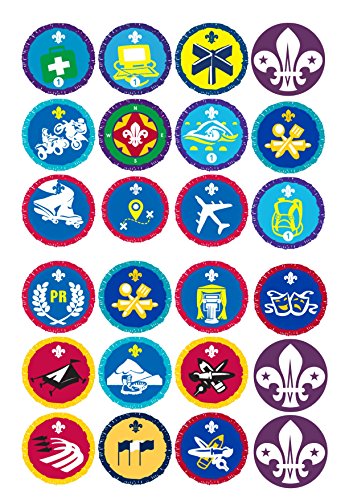 24 Cake Toppers 4 cm on Icing - 24 ND1 Scout chapas Cubs Beavers by Print4you