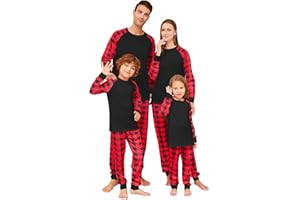 ForMitanss Familien Weihnachts Pyjama Set Weihnachten Schlafanzug Weihnachtspyjama Outfit Lang Tops Hosen Strampler Zweiteiliger Damen Herren Kinder Baby