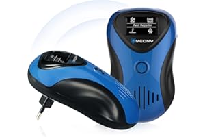 MEOMY Repelente Ultrasónico de Plagas 2024 Repelente Ultrasónico Mosquitos, 4 Modos para Conducir con Precisión Ratas y Ratones, Cucarachas, Insectos, Hormigas, Pulgas, Moscas [4 Piezas]