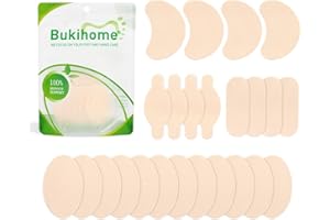 Bukihome Moleskin Adhesive Pads for Feet - Blister Prevention Tape - Moleskin Padding for Blisters, Shoes, Toes, Heel, Reduce Friction Pain - 12 Sheets of 4 Shapes (24 Pieces Total, Beige)
