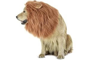 FRIEDLICH Dog Lion Mane Dogs Snood Cosplay Costume for Dog with Ears & Tail, Fancy Lion Hair for Calming dog Ear Covers Halloween Costume Holiday Photo Party Festival Occasion