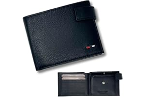 Lola Sale Cartera de Piel para Hombre con Monedero | Tarjetero de Cuero | Billetera Gran Capacidad 9 Ranuras, 2 Compartimentos para Billetes y Monedero. Incluye Tarjeta de Bloqueo RFID (GA0096.Black)