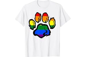 LGBT Pride Rainbow Furry Paw Fursuit Dog Paw Print LGBTQ T-Shirt