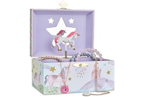 Jewelkeeper Boîte à Musique de Rangement Licorne Paillettes Bijoux Fille - The Beautiful Dreamer