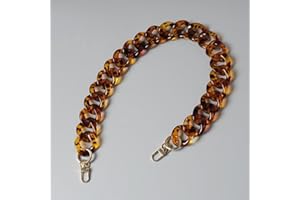 KMERCE Chaînes Sac à Main pour Femmes en Acrylique léopard, Bandoulière Large pour Sac à Main, Anse Sangle de Remplacement pour Sac, Largeur de 3.5cm, Longueur de 60cm