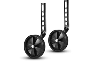 izosen Bicycle Training Wheels for Kids Bike Stabilizers Support Wheels for 12 14 16 18 20 Inch Bicycle (1 Pair, Black)