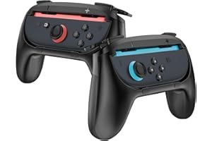 ProCase 2 Pack Joy-Con Grips for Switch 2 2025 Released, Wear-resistant Comfort Controller Hand Grip Handles Holder for Joycon -Black