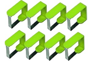 all-around24 8 sztuk klipsów do obrusów, kolor zielony, uchwyt na obrusy, stal nierdzewna, zacisk do blatu stołu (8 sztuk, zielony)