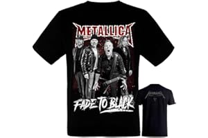 DESCONOCIDO Metallica-Band- Grupo - Camiseta Negra Hombre Manga Corta - Metallica Tshirt