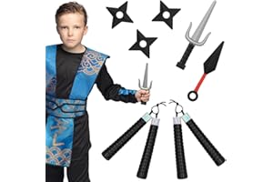 Boland - 50433 - Set di armi ninja, 7 pezzi, armi giocattolo in un set, accessori, accessori per costumi in maschera