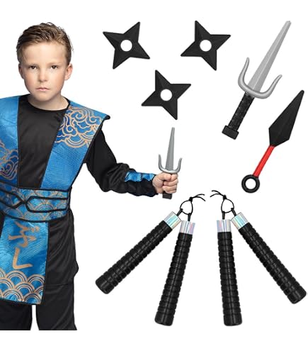 Nunchaku In Plastica Nera Da 19 Cm Per Carnevale – Arma Ninfa Giocattolo, Accessorio Costume Unisex