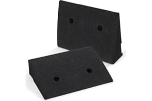 DKIEI Car Ramps, 2 PCS Kerb Ramps for Cars, SUVs, Vans, Motorcycles, Bicycles & Scooters, PVC Plastic & Rubber Material, Black, 50 * 32 * 11cm