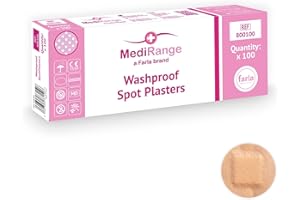 FARLA MEDICAL MediRange Washproof Spot Plasters, Sterile Plasters for First Aid Kit, 2.5cm Diameter, Pack of 100
