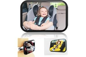 ‎SENGBIRCH Spiegel Auto Baby Rückbank - 360° Drehbar Bruchsicherer Baby Autospiegel für Baby,100% Bruchsicherer,autospiegel baby rücksitz mit Metall Clip,Großes Sichtfeld Baby Autospiegel, für Neue Eltern