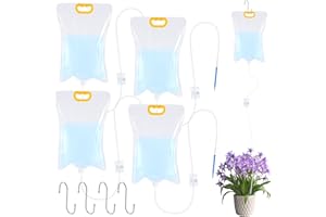 Vylyciy 5 Stück 3,5L Pflanzen BewäSserungTropfbewässerungsbeutel, Automatisches Bewässerungssystem, Automatische Bewässerung Set mit Verstellbarem Durchfluss Ventilschalter für Pflanzenbewässerung