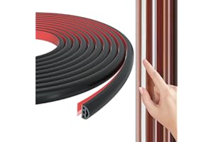 KAYLEINSTER 15M Black Silicone Door Weather Stripping Door Seal Strip Draught Excluder for Doors and Windows,Multi-Hole Design D-Shape Silicone Sealing Strip,Self-Adhesive Anti Collision Soundproof Seal Tape