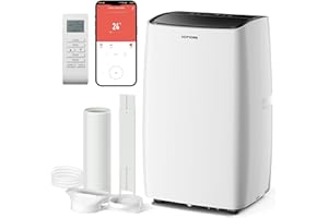 KOMORE 12000 BTU Air Conditioner, 5-in-1 Air Conditioning Unit with Auto, Cooling, 3 Fan Speeds, Dehumidifier, Sleep Mode 24H, Digital Display, App WIFI & Remote Control, Window Kit