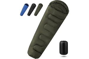 Sac de couchage été pour adultes | Sac de couchage 3 saisons ultraléger 1200g | Sacs de couchage étanches, petite taille de rangement | Sacs de couchage momie pour le camping, la randonnée, l'intérieur, le pique-nique en plein air
