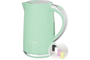 Russell Hobbs Electric Kettle (Hot Water, Tea or Coffee, 1.7L, Push to open lid, Perfect pour spout, Removable washable filter, Illuminated switch, Chrome accents, Pistachio, 3000W) Eden 27364