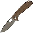 Western Active Honey Badger Small Pocket Knife, EDC Drop Point Folding Utility Knife, Stainless Steel Blade, Deep Carry Reversible Pocket Clip - 2.81", 2.6oz - Drop Point Small (Small Drop Point Tan)
