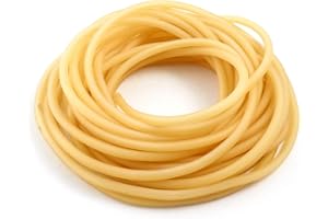 QWORK® Gummischlauch , Gummi Schleuder , Reiner Latex Bernsteinfarbener Rohr aus Naturkautschuk für Schleudern Katapult , Zuhause, Krankenhaus , Labor , 10 m , 6mm OD 4mm ID
