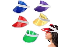 HENGBIRD 5 Pièces Viséra Unisex Colorées Neon, Transparente Pour Golf, Tennis, Poker et Battements