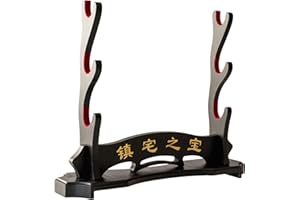 FOXSMZZ Schwert Halter Wandhalterung Samurai Schwert Stand Display Katana Wakizashi Tanto Samt Gepolsterter Wandaufhänger Schwert Rack(3 Tier)