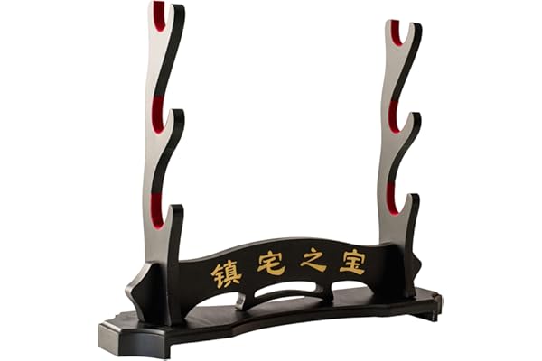 FOXSMZZ Support mural pour épée de samouraï Katana Wakizashi Tanto en velours rembourré (3 animaux)