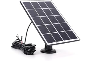 Fiorky 20W Solar Panel Charger for Ring Doorbell - IP65 Waterproof, 9.8Ft Cable, 360° Adjustable Wall Mount for Ring Video Doorbell 4/3/3 Plus/2