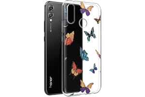 ZhuoFan Funda Huawei Honor 8X,6.5'' Transparente Silicona Case para Carcasa de telefono Suave Slim Ultrafina Protectora Bumper Case Cover Movil Cárcasa Fundas Huawei Honor8X,-Mariposa de Color