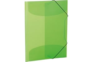 HERMA Elastyczna teczka półprzezroczysta w kolorze jasnozielonym, A4, stabilne tworzywo sztuczne, z 3 wewnętrznymi klapkami, 1 segregator