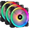 Corsair LL120 RGB, Doppio Anello di illuminazione con LED RGB, Ventole PWM da 120mm in Confezione Tripla con controller Light