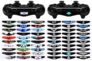 eXtremeRate 60 Pcs/Set Game Theme Led Lightbar Cover Skins for ps4 Controller, Custom Vinyl Light Bar Decals Stickers for ps4 Slim Pro Controller