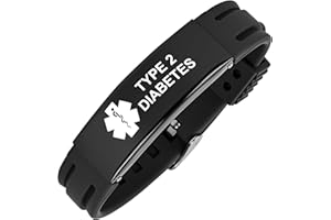 Aospkle Medical Alert Bracelet for Women Men, Medical Alert Silicone Adjustable Wristband for Diabetic Blood Thinner Epilepsy