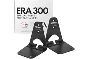 Sound bass Support Mural ERA300, Profil Bas, Noir, Lot de Deux, Compatible avec Le Haut-Parleur Sonos Era 300, Complet avec Tout Le matériel de Fixation