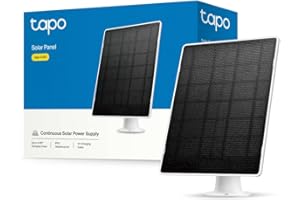 Tapo A202 Solar Panel Works with All Tapo Battery Cameras,High-Efficient Solar Charging up to 4.5W,Monocrystalline Silicon Cells,IP65,360°Angle Adjustable,Flexible Installation with Extra Long Cable
