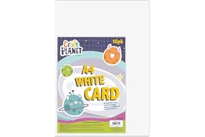 Craft Planet White Card A4 210gsm 10 Sheets, Essential Art & Craft Supplies, Paper Crafting, Card Crafting, Plain Sheets, Blank Cardstock, Stationery Supplies, A4 Cardstock