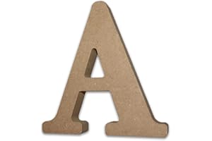 HABERCRAFTS Wooden Letters for Crafts & Decor - Large Free Standing MDF Letter A (13cm High x 2cm Deep)