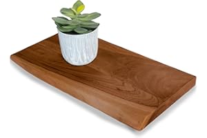 ‎SAM SAM Wandregal Amanda, Akazienholz massiv, nussbaumfarben & lackiert, Holzregal/Steckboard mit Baumkante, 30x20 cm Regal