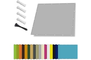 SICHTSCHUTZ Sonnensegel wasserdicht 1x3.3M,Sonnenschutz- und Wetterschutz-Markise, UV-Schutz Schattiernetz mit Ösen und Kordel für Garten und Terrasse-Hellgrau