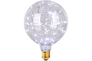 DINOWIN G95 Vintage Edison Ampoule, Romantique Décoration LED Ampoule E27 Base 3 W 300LM Rétro Globe Ampoule Lampe Décorative Ampoule pour Noël Maison Parti De Mariage Bars (Blanc)
